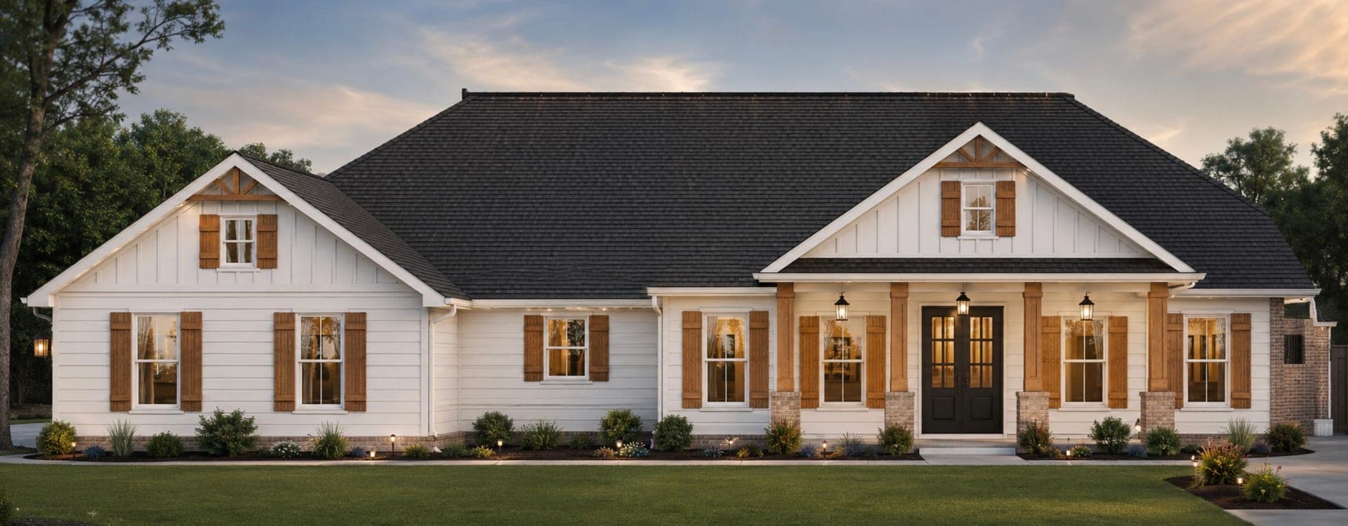 Rendering of 3276 Parkstone Pines Rd in the Sage Forest subdivision, the Cambridge with white Hardie lap siding on a brick base, artist's concept
